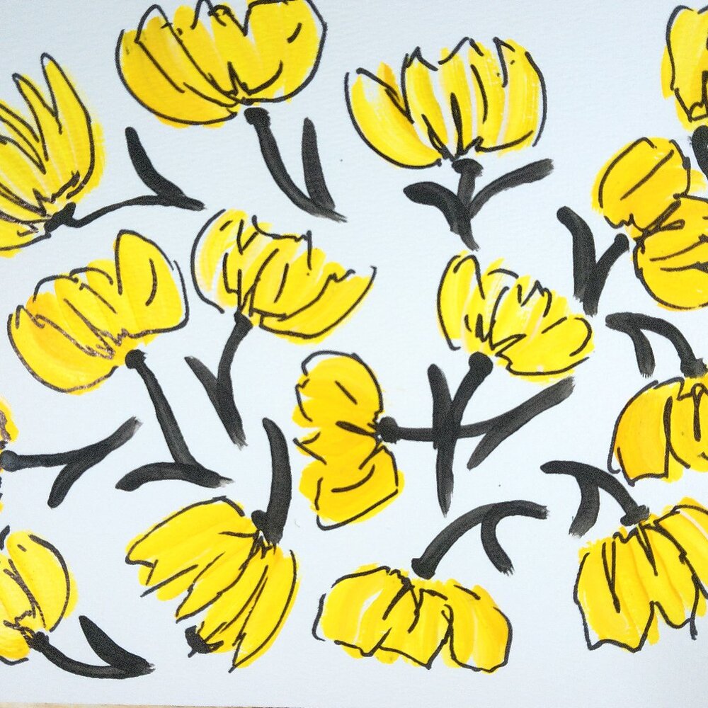 Acrylic Floral Original Paintings By Rachael Potter